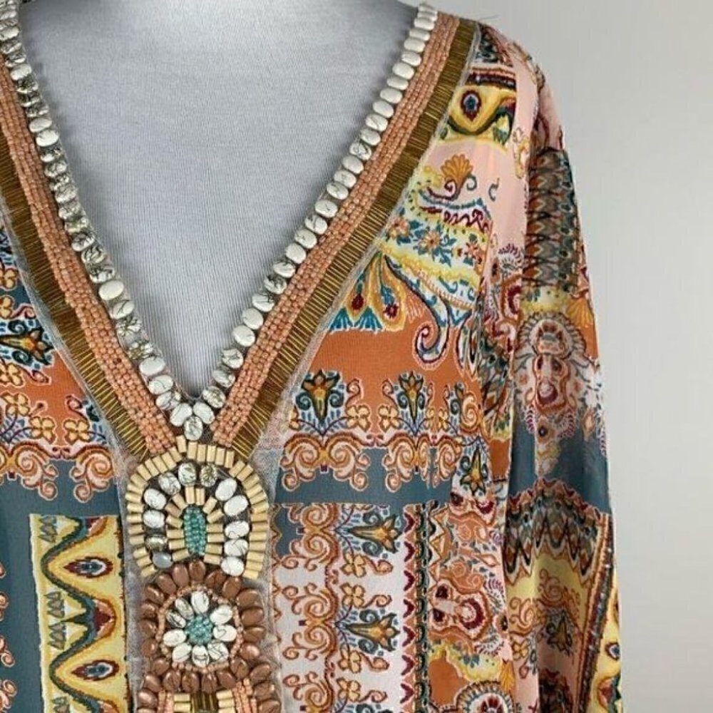 New Melissa page top sz 2X geometric tunic beach - Picture 3 of 10